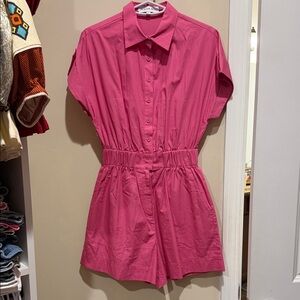 Hunter Bell Pink Button-Up Romper